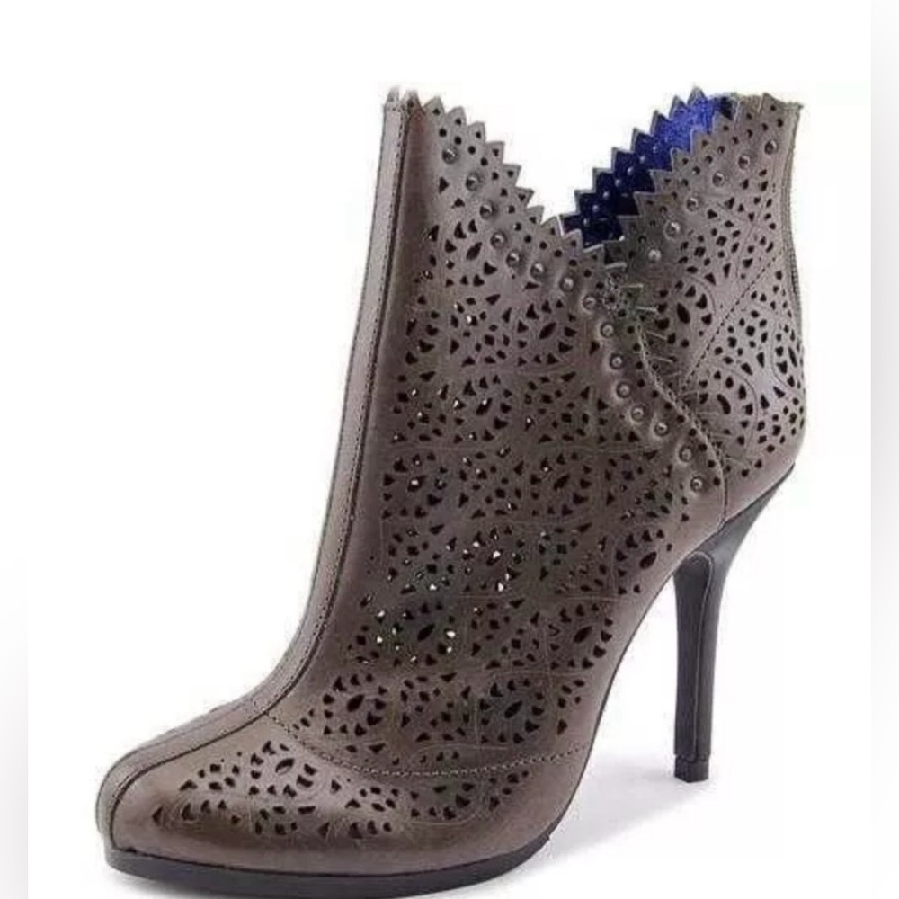 Juicy Couture Black Laser-Cut Stiletto Ankle Boot
